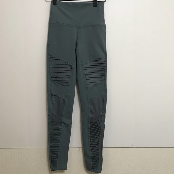 ALO Yoga Pants - Alo Gray Highwaist Moto Leggings Size XS